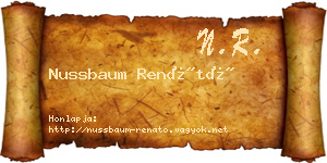 Nussbaum Renátó névjegykártya